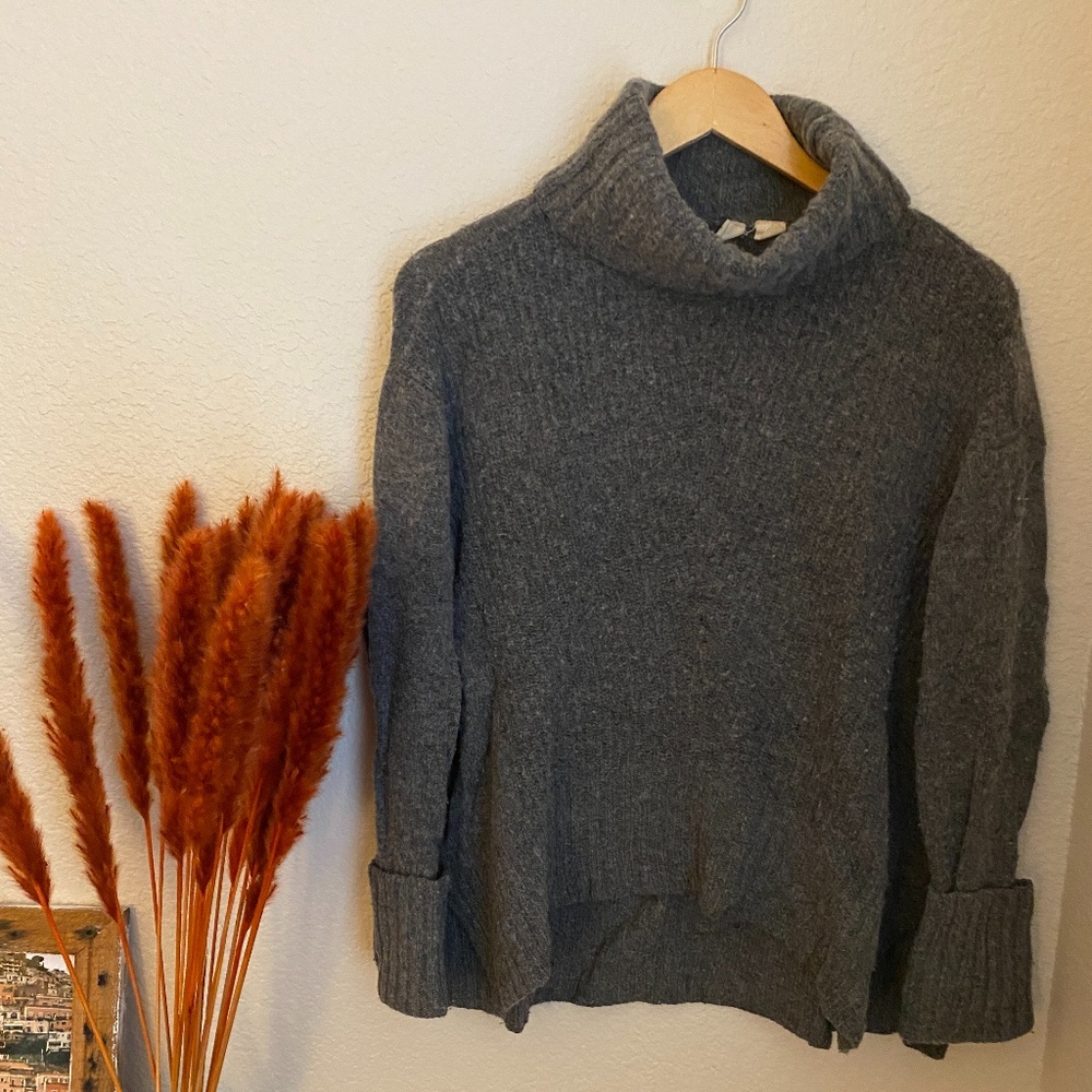 Grey Anthropologie Turtleneck Sweater